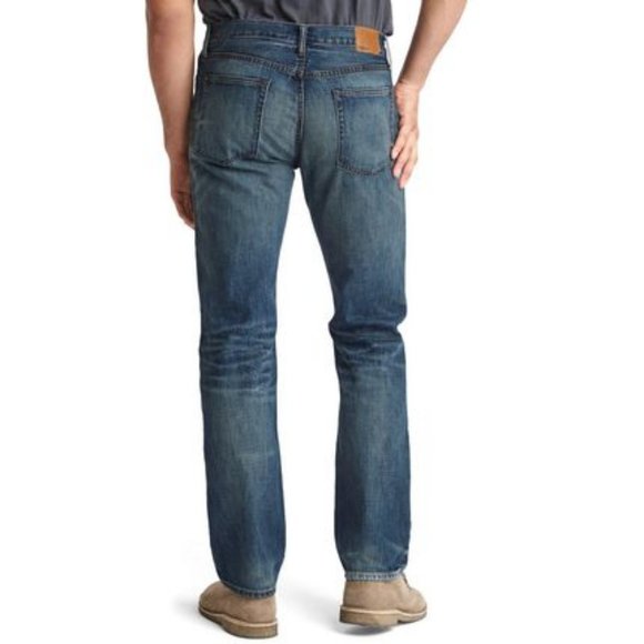 Gap Straight Destructed Jean 30/34 Tinted Medium - Picture 2 of 5
